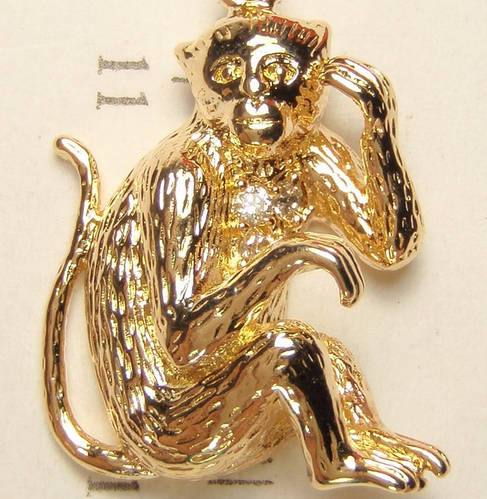 Кулон ЮБ XP Позолота Обезъянка