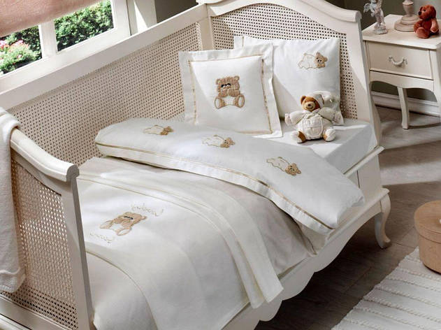Постільний комплект з покривалом Tivolyo Home LOVELY дитяче, Бежевий, фото 2