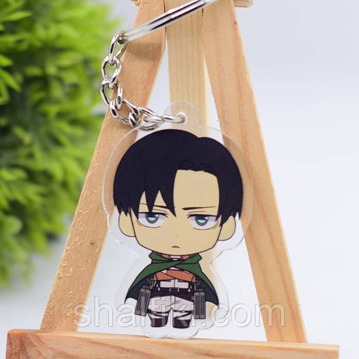 "Леві Аккерман (Атака титанів / Attack on titan)" брелок акриловий двосторонній з уф-друком, фото 1
