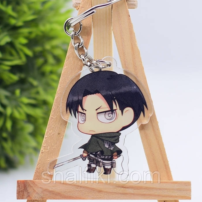 "Леві Аккерман (Атака титанів / Attack on titan)" брелок акриловий двосторонній з уф-друком, фото 1
