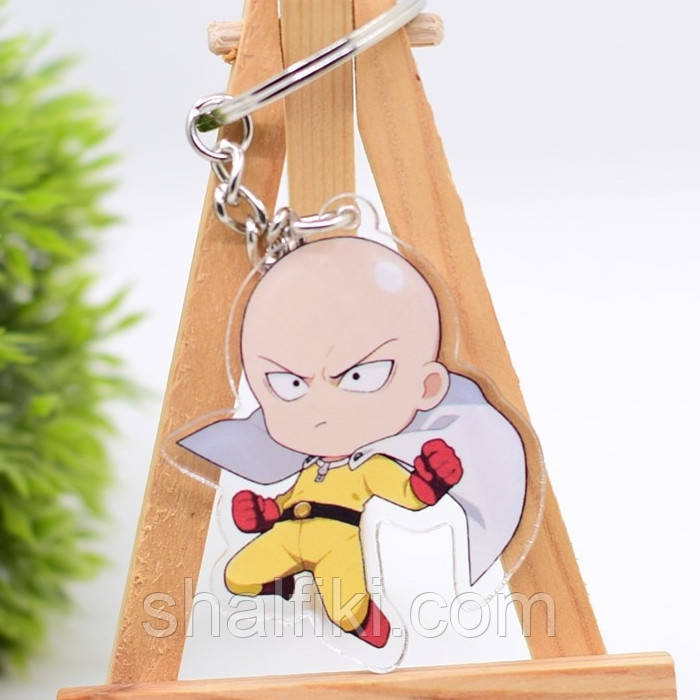 "Сайтама (Ванпанчмен / One-punch man) " брелок акриловий двосторонній з уф-друком, фото 1