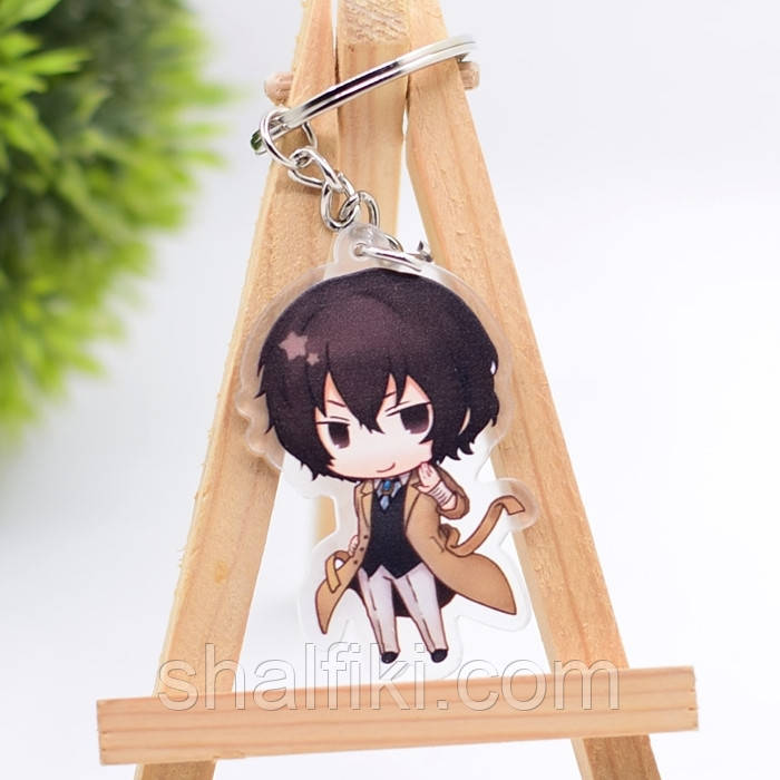 "Дазай (Бродячі пси літератури / Bungo stray dogs)" брелок акриловий двосторонній з уф-друком