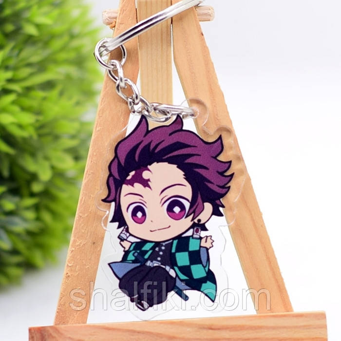 "Танджиро (Клинок, який знищує демонів / Demon slayer)" брелок акриловий двосторонній з уф-друком, фото 1