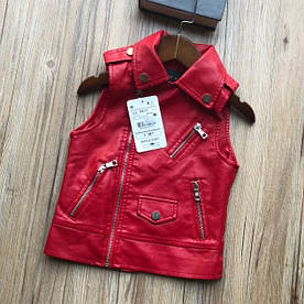 Жилетка для дівчинки. Екошкіра. 104, 140, 152 см