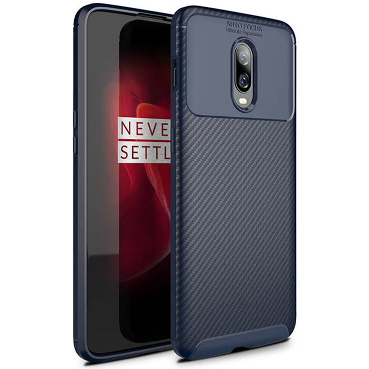 Чохол Carbon Case для Oneplus 7 / 6T Blue, фото 1
