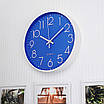 Настінний годинник кварцовий безшумний круглий інтер'єрний красивий Losso Premium CW-30 - Сині, фото 3