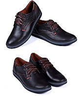 Мужские кожаные туфли коричневые Levis Stage1 Chocolate, мужские демисезонные повседневные. Мужская обувь