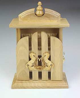 Ключниця настінна дерев'яна ручної роботи "Подкова" на шість гачків │ Унікальна настінна ключниця з дерева │ Органайзер для ключів