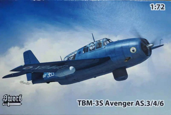 Пластикова модель 1/72 Sword 72130 американський палубний літак Grumman TBM-3S/ Avenger AS.4, фото 1