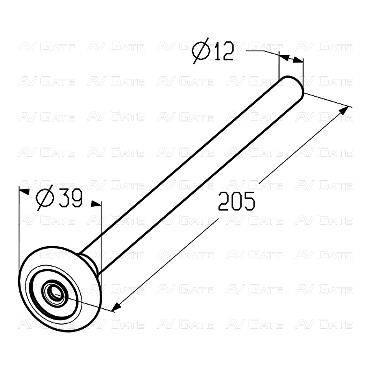 Ролик ходовой Alutech RT-205-12-G - фото 4 - id-p1002547754