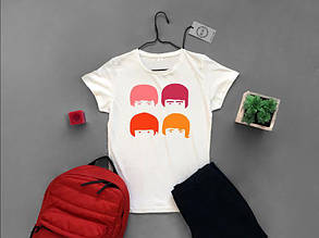 Футболка жіноча з веселим принтом Beatles