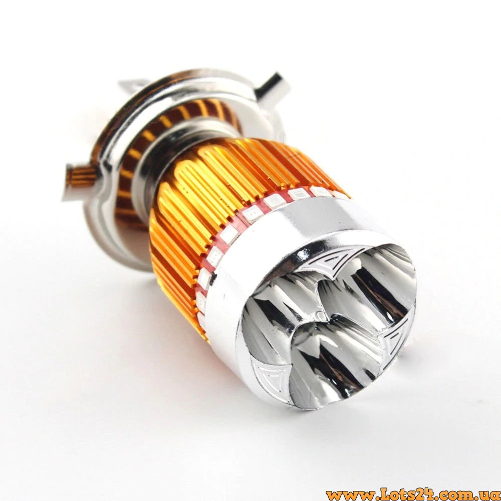Мото лампа H4 COB LED 6000K мотолампи світлодіодні лампи мото лед лампи мото лампа led світлодіодна на скутер мотоцикл байк