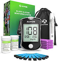 Набір для вимірювання рівня глюкози в крові AUVON DS-W глюкометр для діабету з 150 тест-смужками, 50 ланцетів