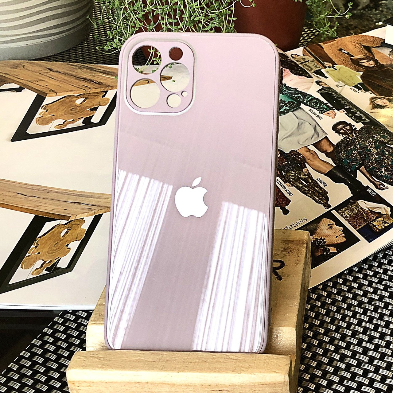 Чохол Color-Glass для Iphone 12 Pro бампер з захистом камер Lavender