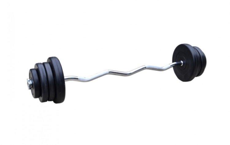 Штанга набірна W-подібна на 32 кг Гантелі, гирі, штанги і диски з пластиковим покриттям