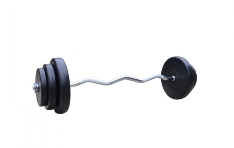 Штанга набірна W-подібна на 40 кг Гантелі, гирі, штанги і диски з пластиковим покриттям