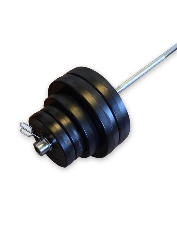 Штанга олімпійська на 110 кг Гантелі, гирі, штанги і диски з пластиковим покриттям