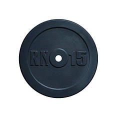 Диск на гриф 15 кг з діаметром 30 мм Гантелі, гирі, штанги і диски граниліт пофарбований