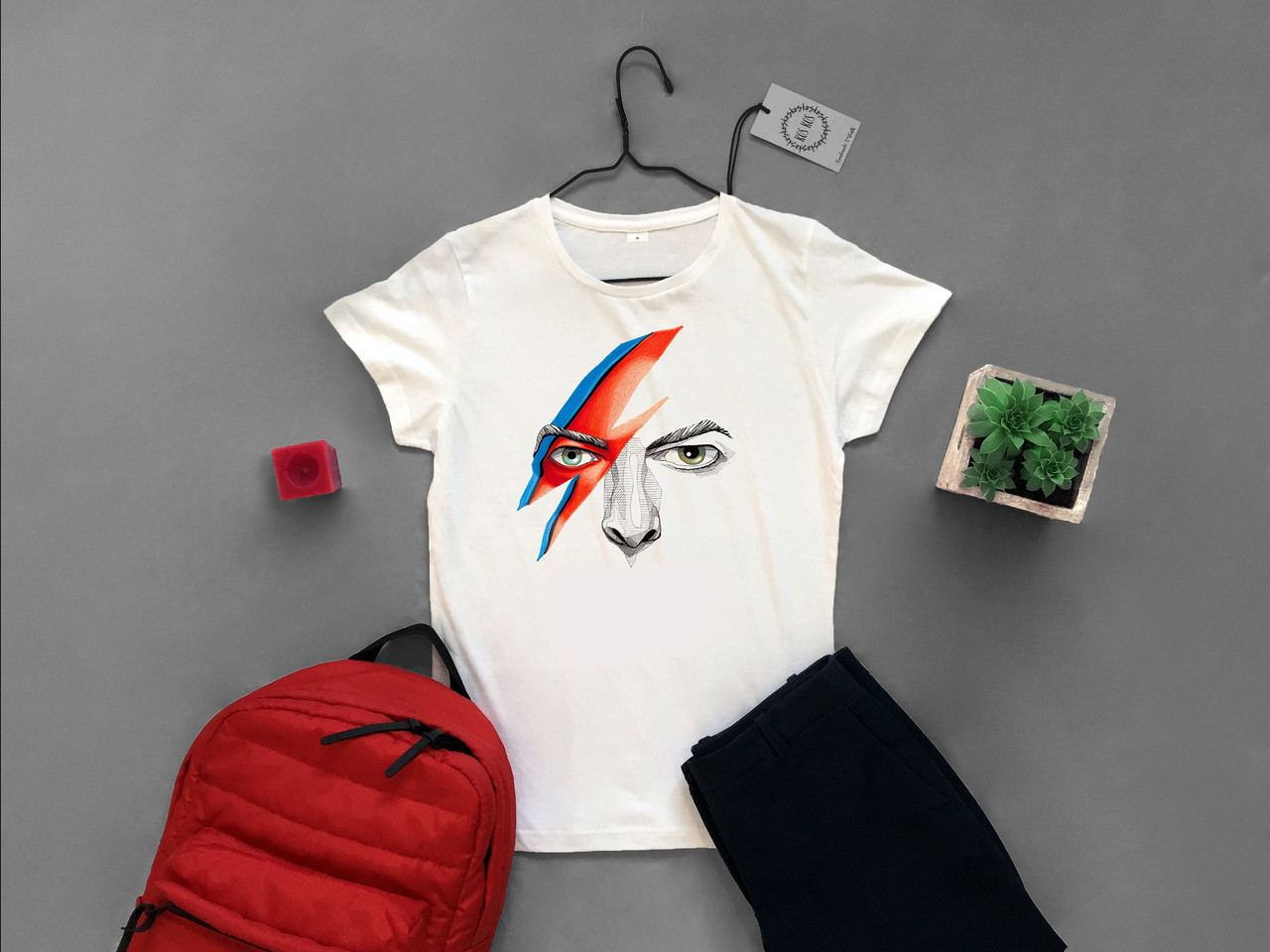 Футболка чоловіча з принтом Bowie eyes