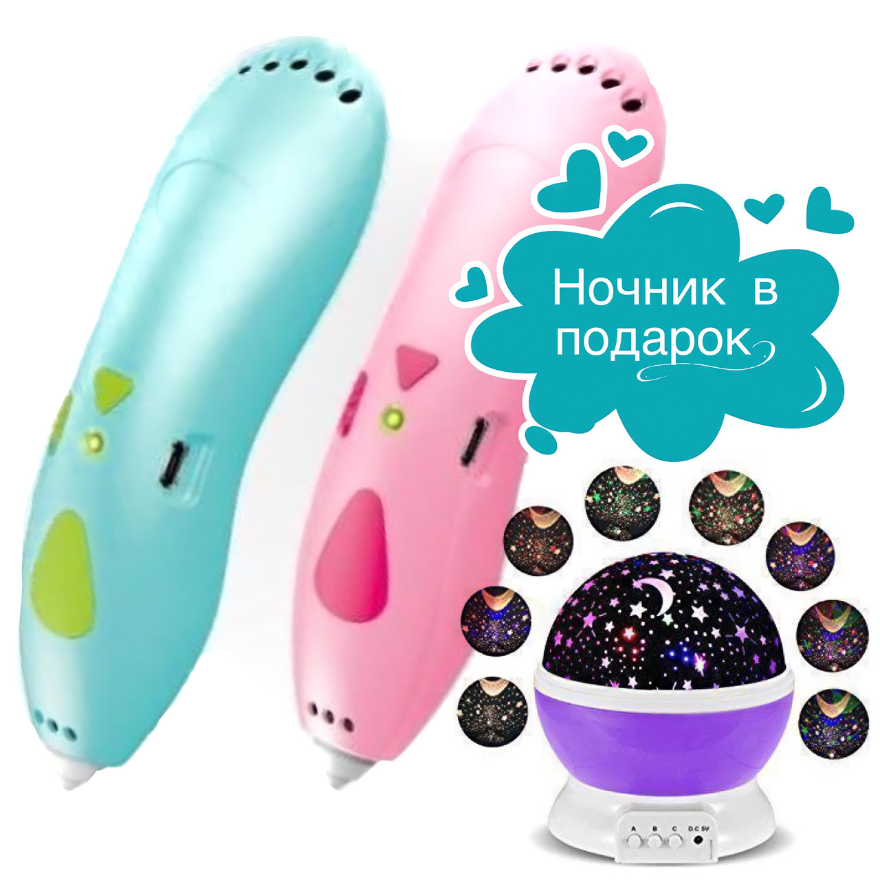 Низькотемпературна безпечна акумуляторна 3D-ручка USB з трафаретами для малювання й Екопластиком ⁇ rose