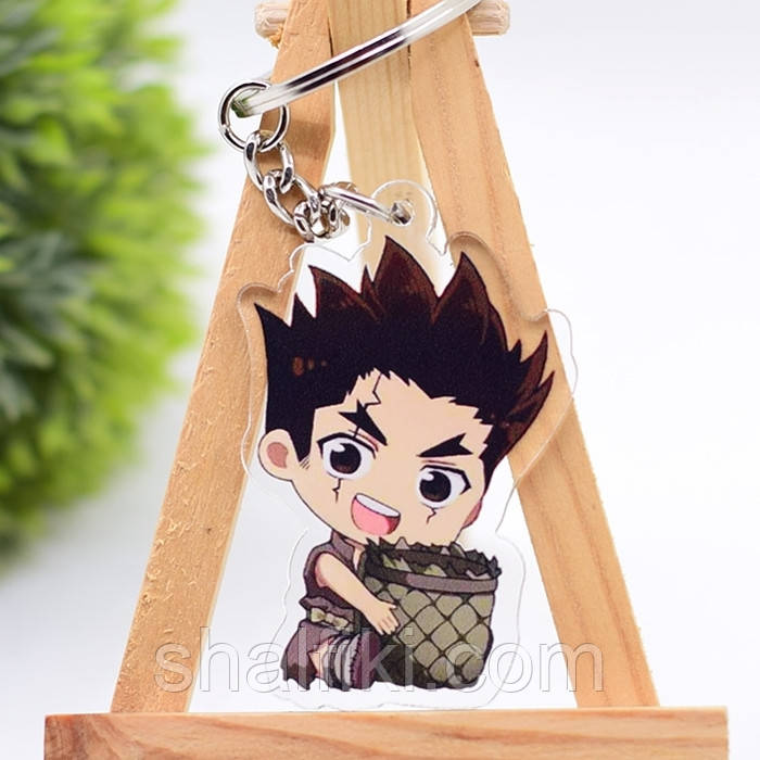 "Тайдзю Окі (Доктор Стоун / Dr. Stone)" брелок акриловий двосторонній з уф-друком, фото 1