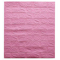 3д панель стеновой декоративный Кирпич Розовый самоклеющиеся 3d панели для стен декор 700x770x3 мм (4-3мм)