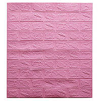 3д панель стінова декоративна Цегла Рожева самоклеючі 3d панелі для стін декор 700x770x3 мм (4-3мм)