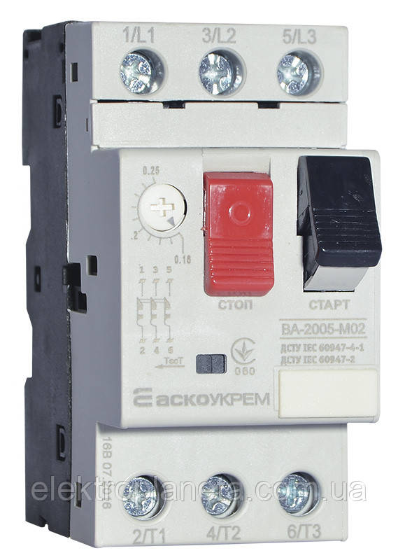 Автоматический выключатель защиты двигателя УКРЕМ ВА-2005 М02 A0010050014 - фото 3 - id-p300358073