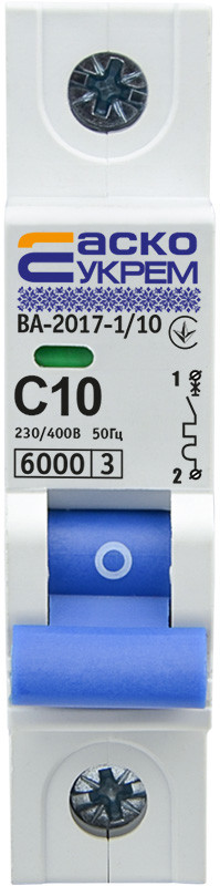 Автоматичний вимикач АСКО-УКЕМ ВА-2017/С 1р 10А АСКО A0010170002, фото 1