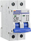 Автоматичний вимикач АСКО-УКЕМ ВА-2017/C 2р 32А АСКО A0010170015, фото 7