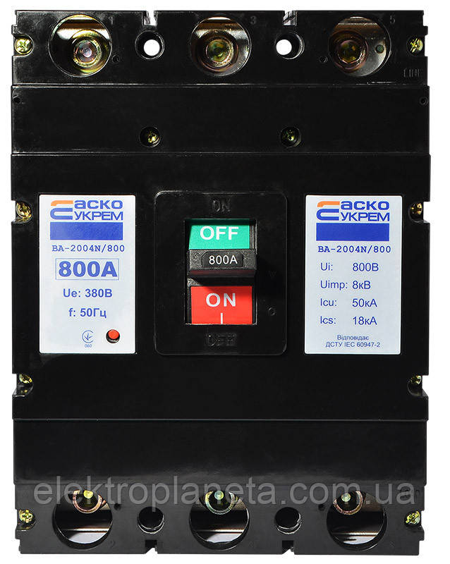 Автоматичний силовий вимикач корпусний УКРЕМ ВА-2004N/800 3р 800А АСКО A0010040076, фото 1
