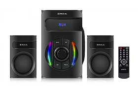 Колонки 2.1 REAL-EL M-375 black (44Вт, Bluetooth, USB, SD, FM, ДУ)