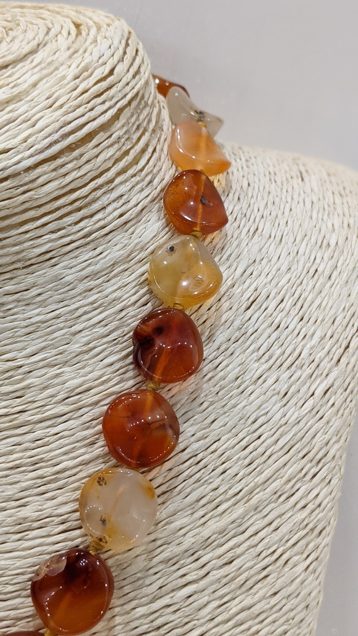 Кольє з натурального каменю Сердолик., фото 1