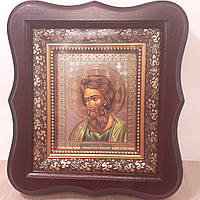 Ікона Андрій Першозваний, лік 10х12 см, у темному дерев'яному кіоті
