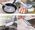Багатофункціональна щітка з дозатором для чищення посуду BRUSH CLEANER | Дозатор для миючого, фото 6