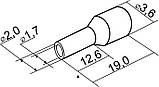 Наконечники трубчасті кабельні для багатожильних проводів Е 1512 (НТ 1,5-12) (упак 100шт) A0060010023, фото 3