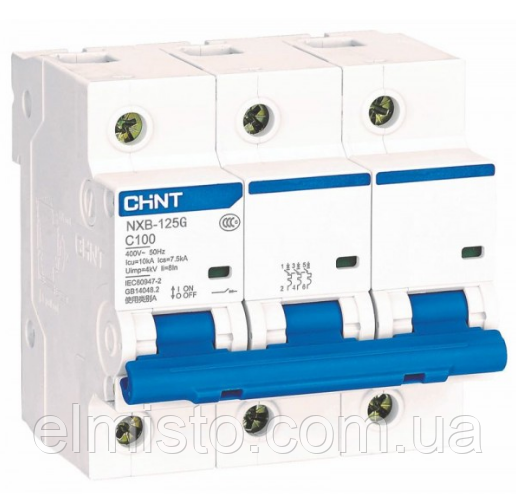 Автоматический выключатель CHINT NXB-125 3P C100А 10 кA на DIN-рейку - фото 1 - id-p1340023878