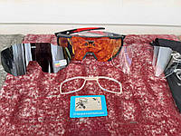 Поляризационные очки для спорта 3-мя сменными линзами Black&Red. Очки гасят блики, контрастные очки