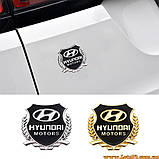 Авто значок Hyundai Motors наклейка на машину авто наклейки значки марки машин на кузов бампер скло двері капот крила багажник, фото 7