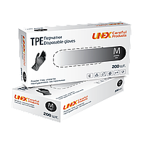 Рукавички ТРЕ Black UNEX розмір М одноразові 200шт/уп