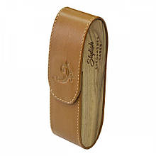 Футляр для зберігання класичних окулярів з натуральної шкіри і дерева горіх