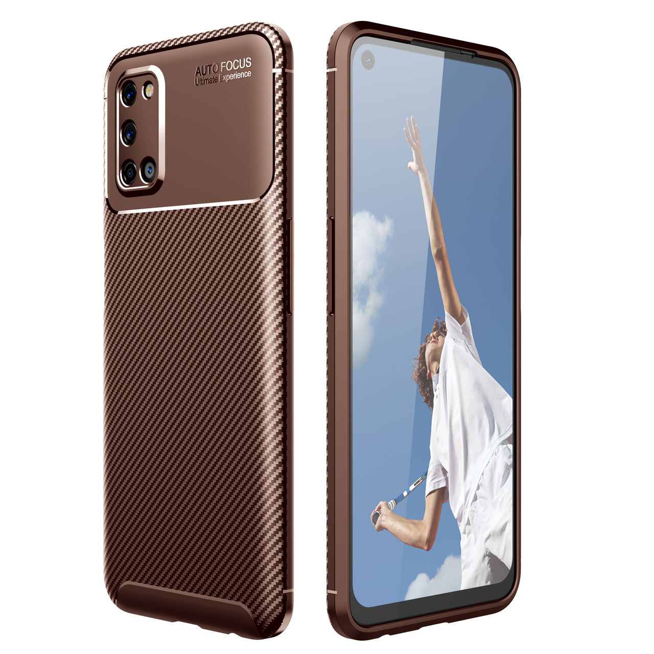 Чохол Carbon Case для Oppo A92 / A72 / A52 Brown, фото 1