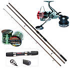 Професійний короповий набір BratFishing | 4 спінінга 3.9 м., 4 котушки з бейтраннером, 4 ліски, род-под, фото 2