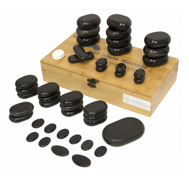 Набір з 45 базальтових масажних каменів, фото 1