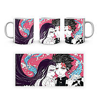 Кружка GeekLand Demon Slayer Клинок, що розтинає демонів Танджиро та Незуко Рожевий фон SL 02.442