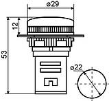 Сигнальна арматура лампа індикатор напруги AD22-22DS біла 220V DC  A0140030080 A0140030080, фото 5