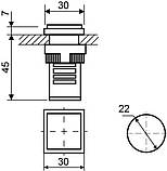 Сигнальна арматура лампа індикатор світлодіодна AD22-22F червона АС 220V A0140030157, фото 4
