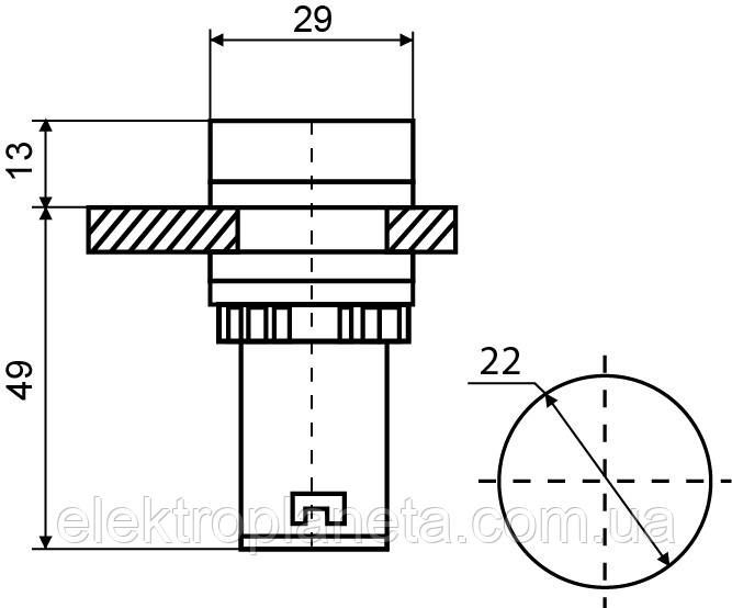 Зуммер AD22-22 BM/r мигающий красный 220V АC A0140030159 - фото 4 - id-p305098963