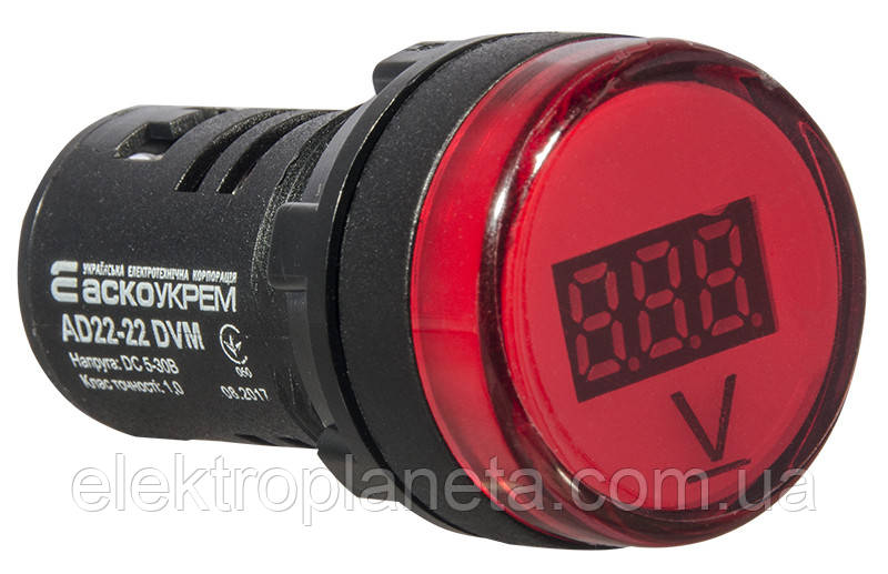 Цифровий вимірювач напруги AD22-22DVM DC 5-30В (червоний) A0190010015
