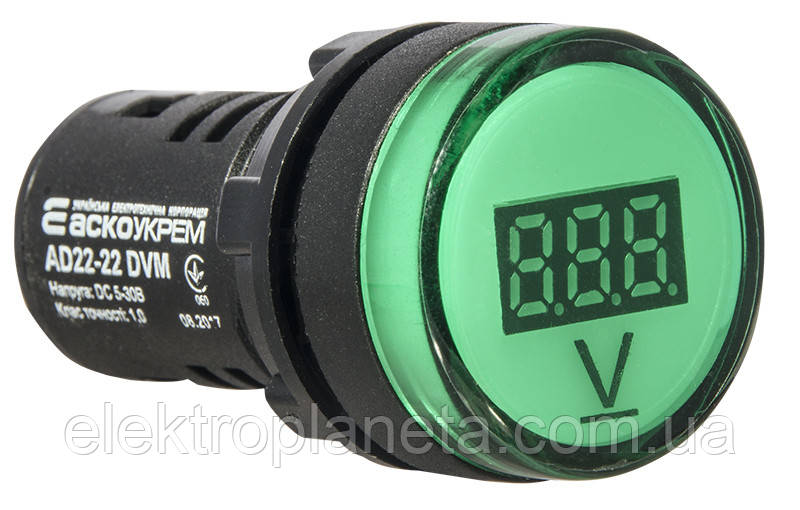 Цифровий вимірювач напруги AD22-22DVM DC 5-30В (зелений) A0190010014